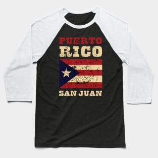 Flag of Puerto Rico Baseball T-Shirt